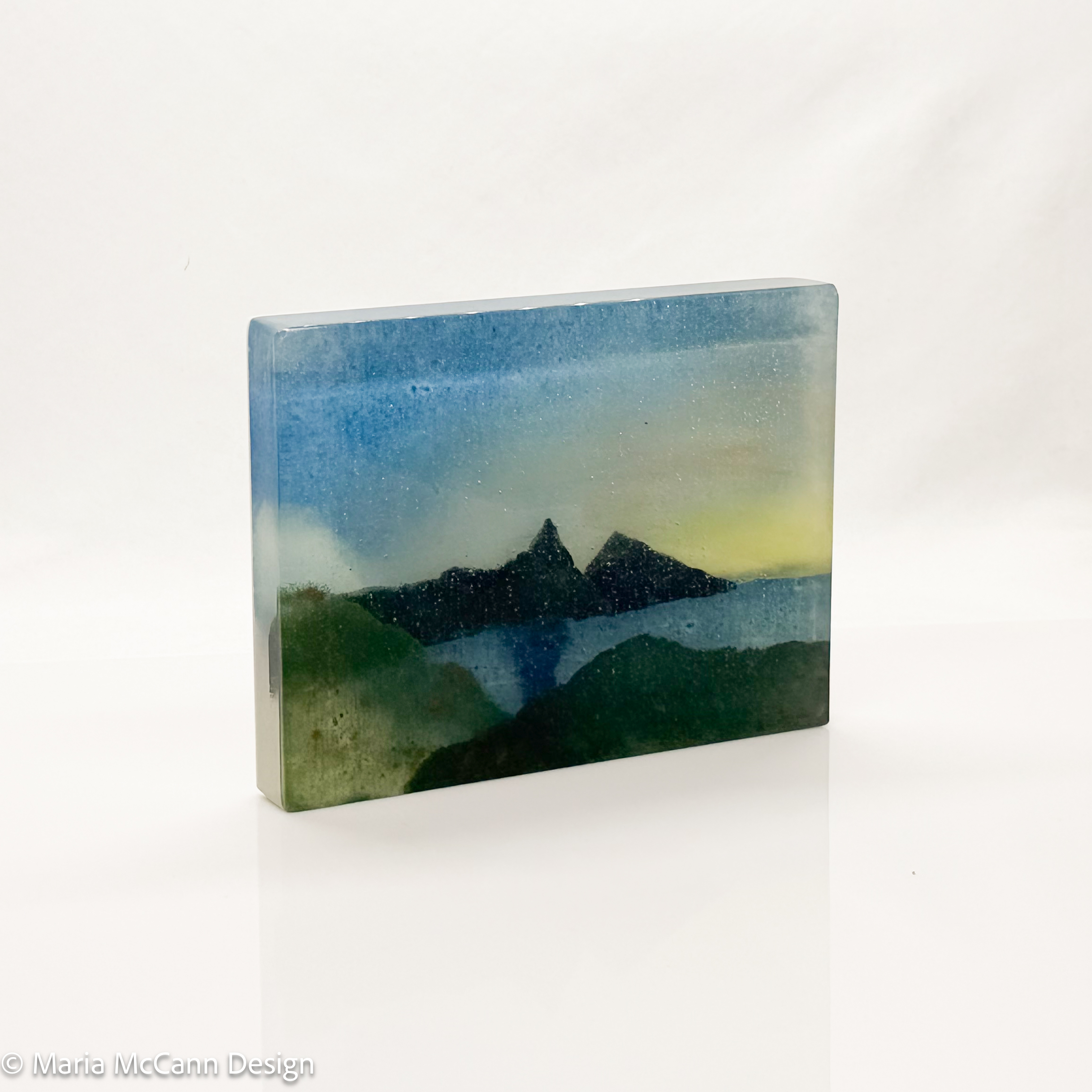 The Pitons, St Lucia – Kiln-Fused Glass Landscape