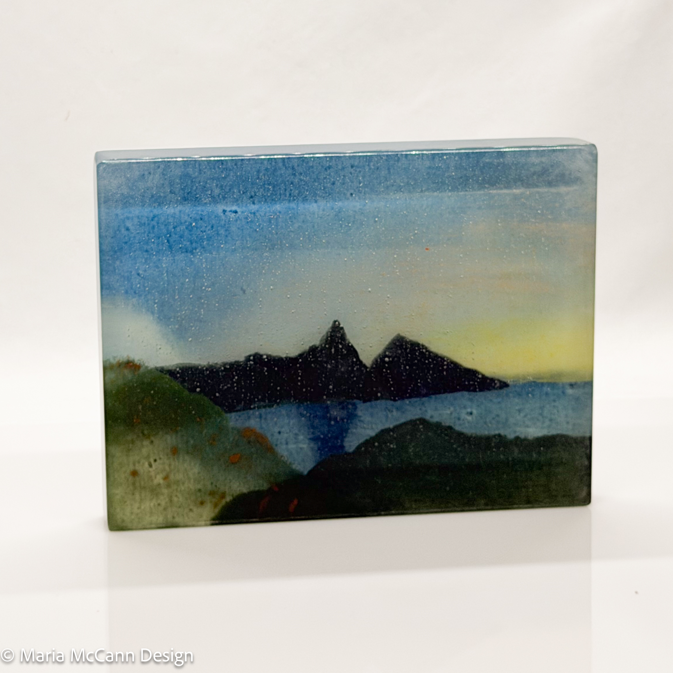 The Pitons, St Lucia – Kiln-Fused Glass Landscape - Image 3